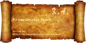 Krompaszky Axel névjegykártya